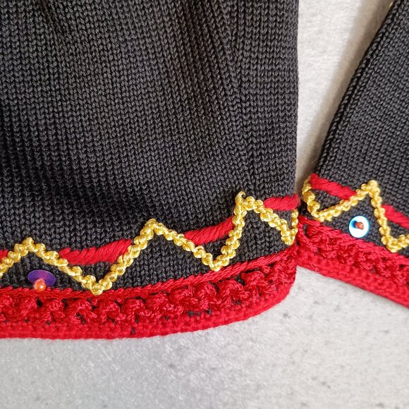 Vintage Michael Simon Women L Christmas Embroidered Full Zip Cardigan Sweater - Picture 11 of 16